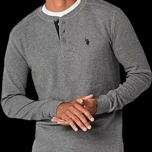 U.S. Polo Assn. Thermal Mens Long Sleeve Classic Fit Henley Shirt Size L NWT